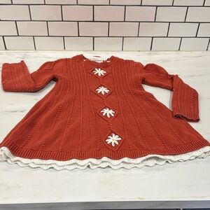 Sweater Dress with Daisy Accents